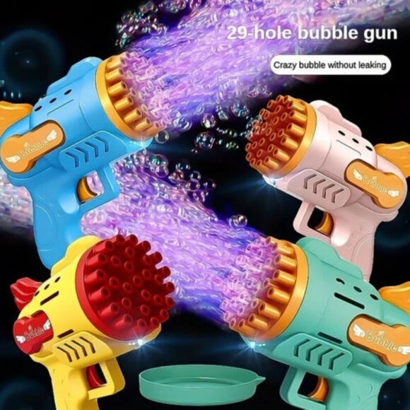 29-Hole Bubble Gun Handheld Electric Bubble Machine Toy Bubble Outdoor yellow - Picture 4 of 4